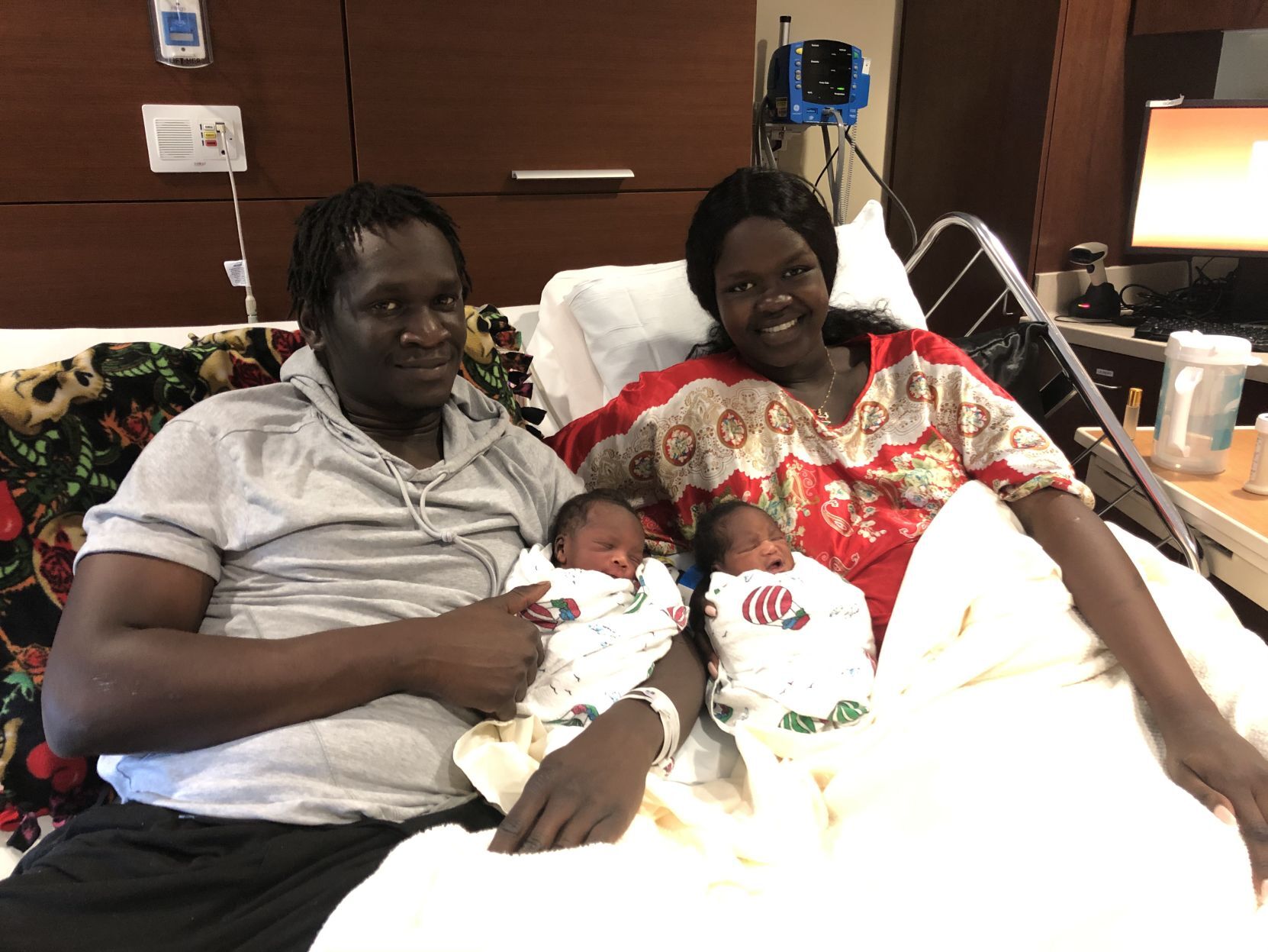 Mom and Dad with new twins